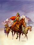 Boris Vallejo - Cavalieres arabe et 2 cavaliers